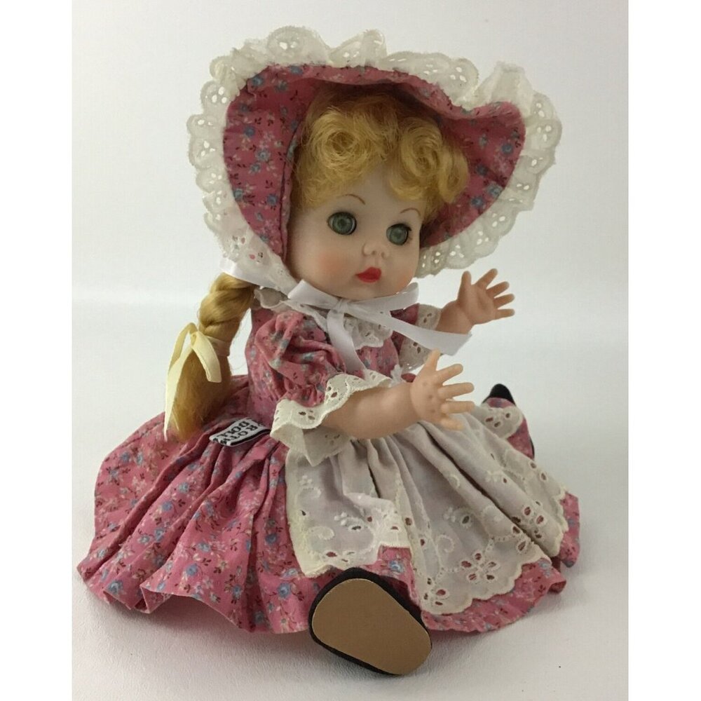 Rothschild Doll Co. Vinyl Jointed 1985 Blonde Braids Green Eyes 11” Floral Dress - Picture 7 of 16
